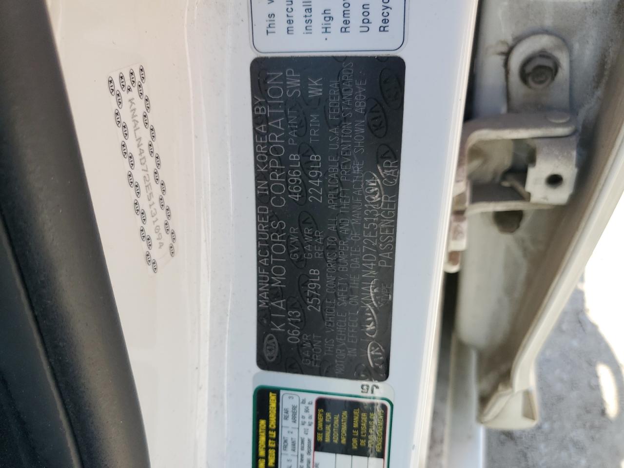 2014 Kia Cadenza Premium VIN: KNALN4D72E5131094 Lot: 63298215