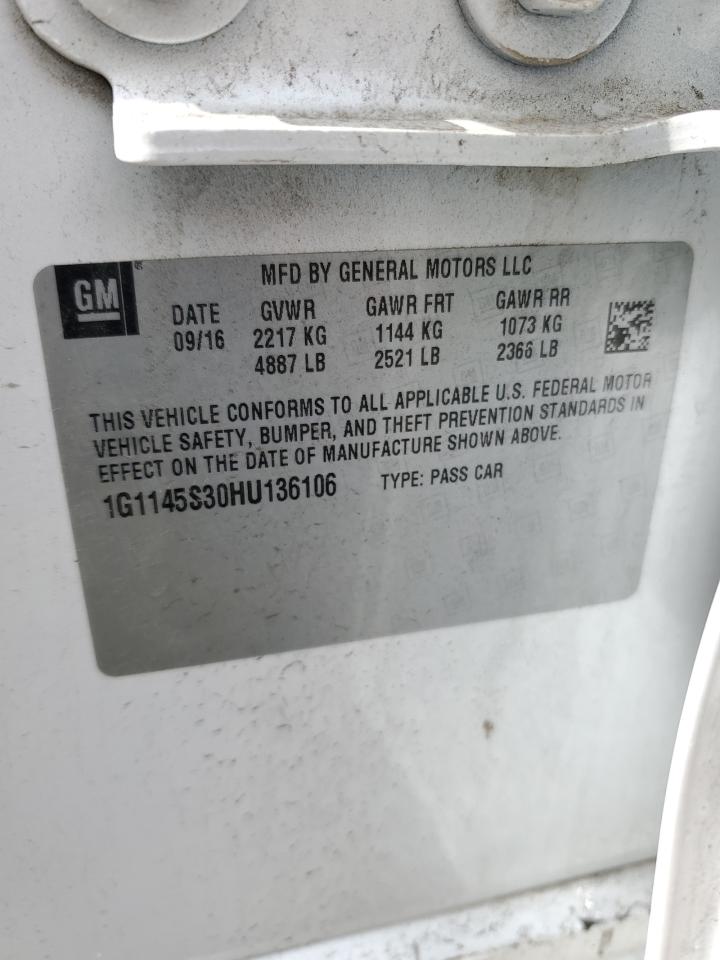2017 Chevrolet Impala Premier VIN: 1G1145S30HU136106 Lot: 66361495