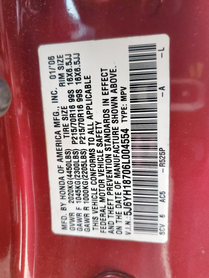 2006 Honda Element Ex VIN: 5J6YH18706L004554 Lot: 63531575