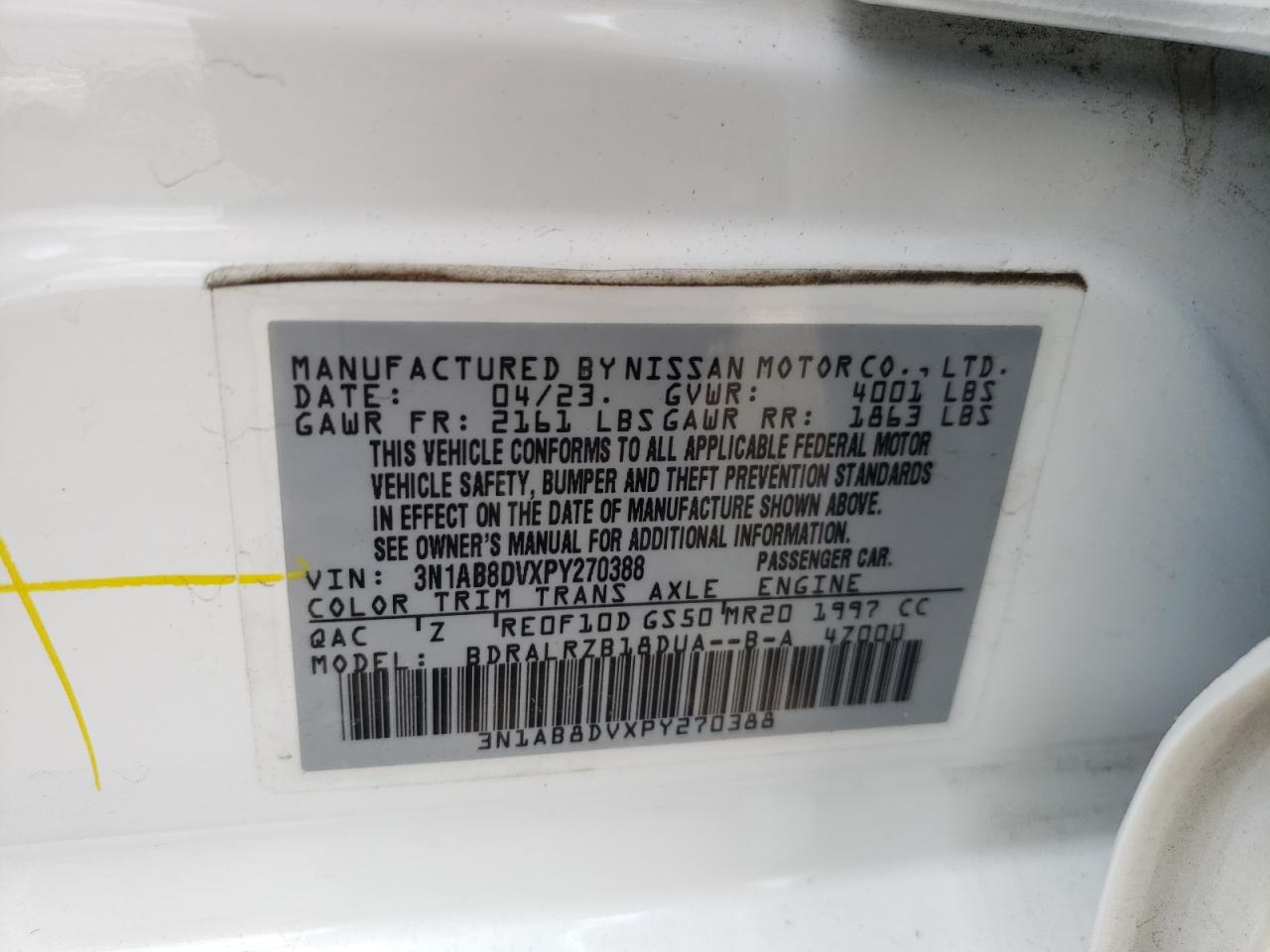2017 Nissan Sentra Sr VIN: 3N1AB8DVXPY270388 Lot: 64564155