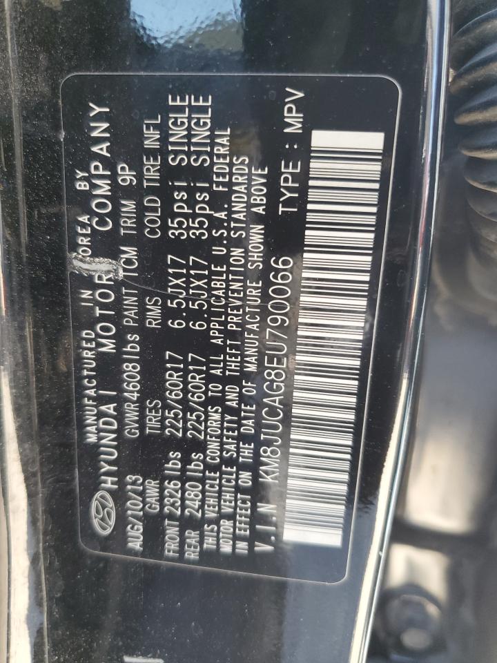 2014 Hyundai Tucson Gls VIN: KM8JUCAG8EU790066 Lot: 64270855