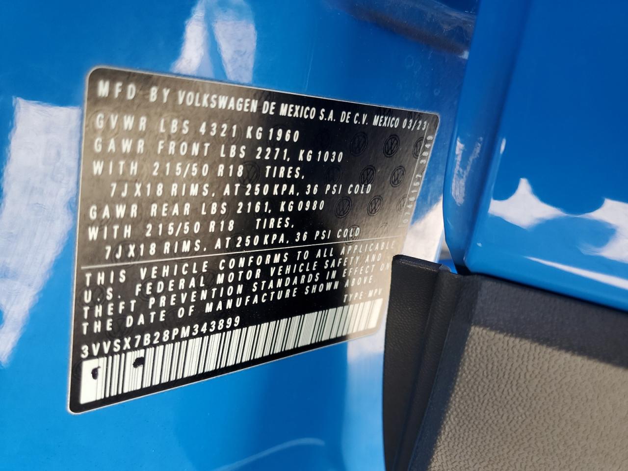 3vvsx7b28pm343899 3VVSX7B28PM343899 2023 Volkswagen Taos Se