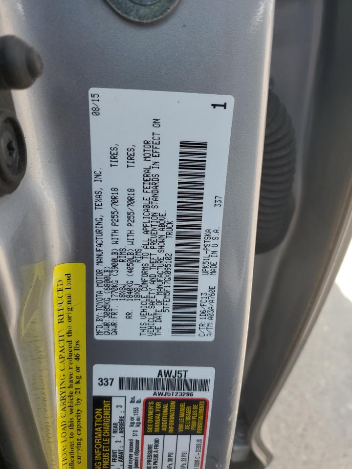 2016 Toyota Tundra Crewmax Sr5 VIN: 5TFEM5F17GX095102 Lot: 64303095