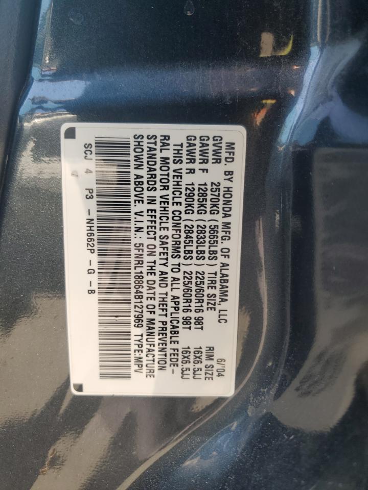 2004 Honda Odyssey Ex VIN: 5FNRL18864B127969 Lot: 65447665