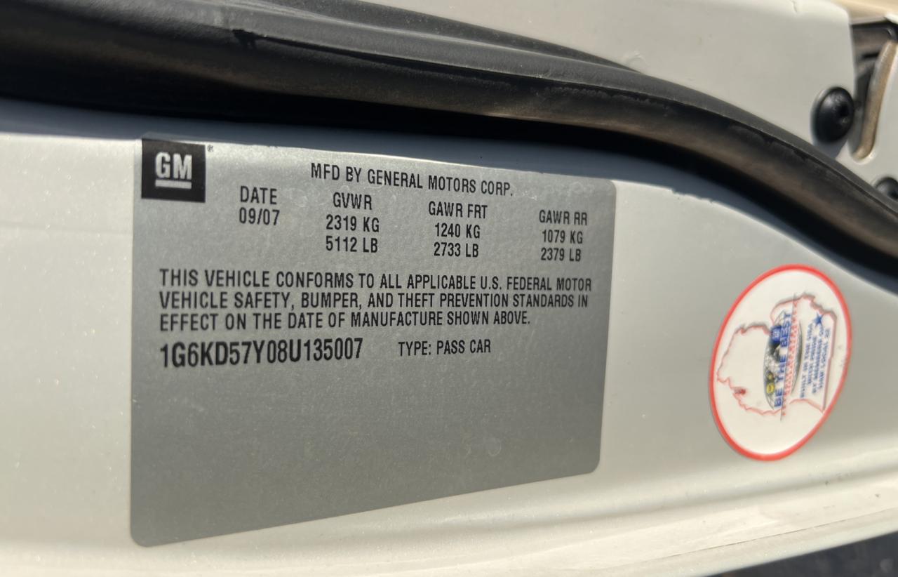1g6kd57y08u135007 1G6KD57Y08U135007 2008 Cadillac Dts