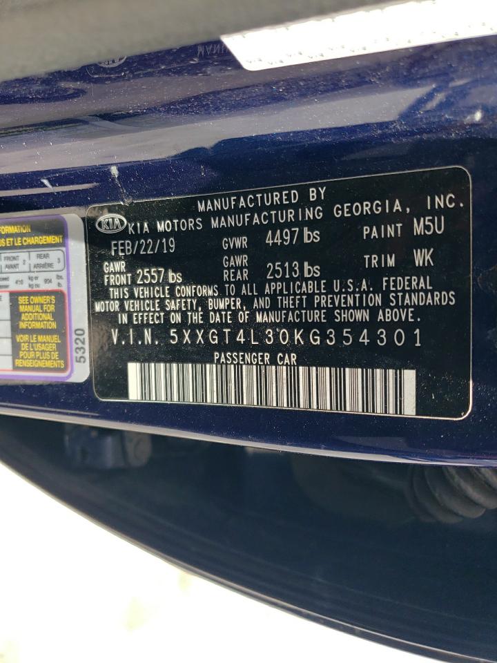 2019 Kia Optima Lx VIN: 5XXGT4L30KG354301 Lot: 64397025