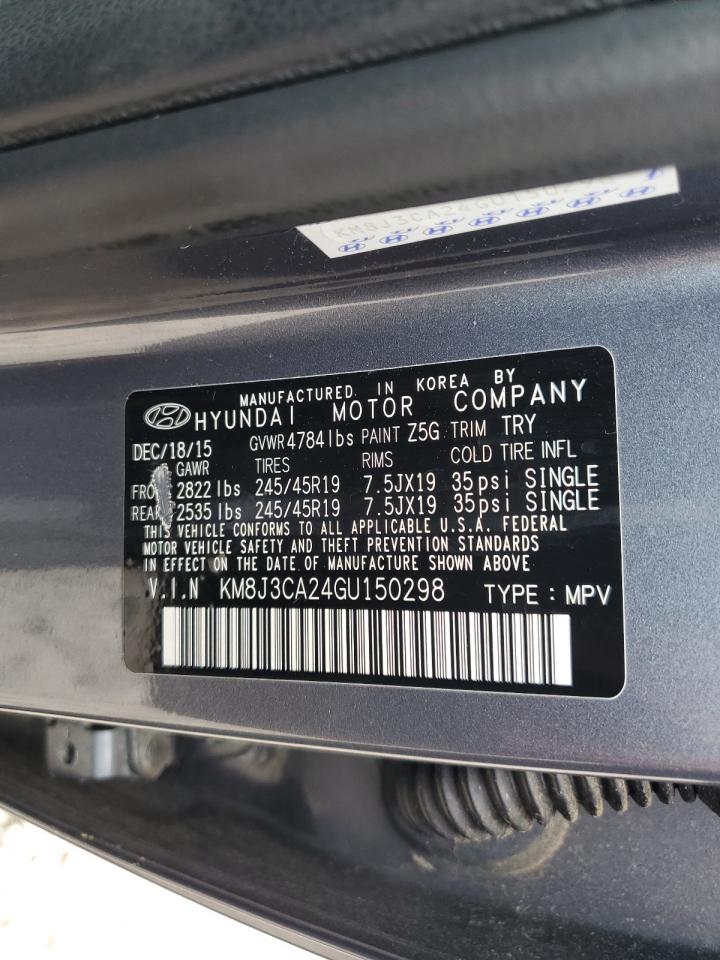 2016 Hyundai Tucson Limited VIN: KM8J3CA24GU150298 Lot: 64178265