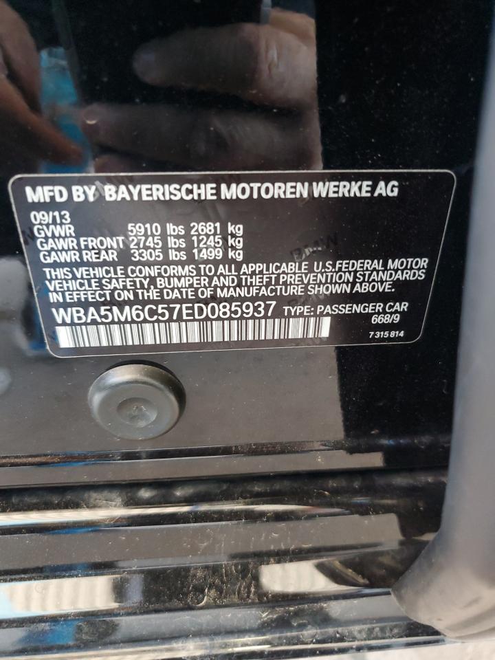 2014 BMW 550 Igt VIN: WBA5M6C57ED085937 Lot: 63325485