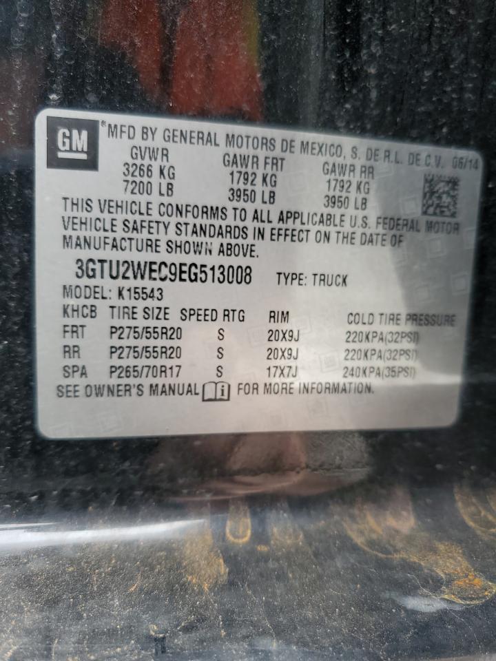 2014 GMC Sierra K1500 Denali VIN: 3GTU2WEC9EG513008 Lot: 64652715