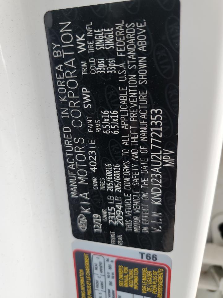 2020 Kia Soul Lx VIN: KNDJ23AU2L7721353 Lot: 65383475