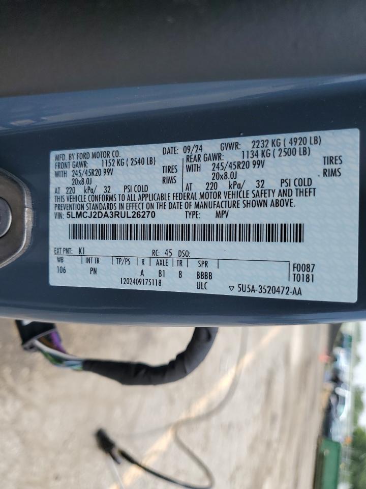 2024 Lincoln Corsair Reserve VIN: 5LMCJ2DA3RUL26270 Lot: 65229825