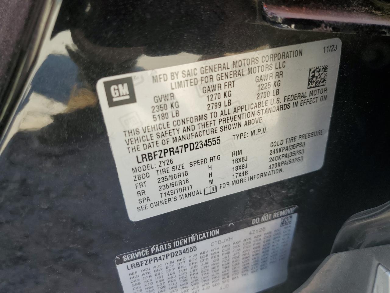 2023 Buick Envision Essence VIN: LRBFZPR47PD234555 Lot: 66700745