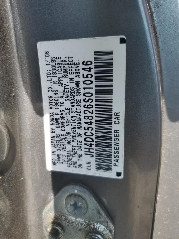 2006 Acura Rsx VIN: JH4DC54826S010546 Lot: 66240695