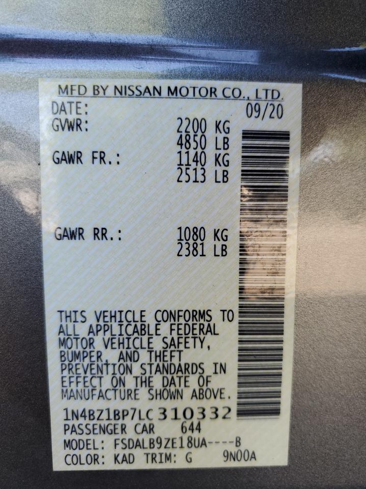 2020 Nissan Leaf S Plus VIN: 1N4BZ1BP7LC310332 Lot: 62673505