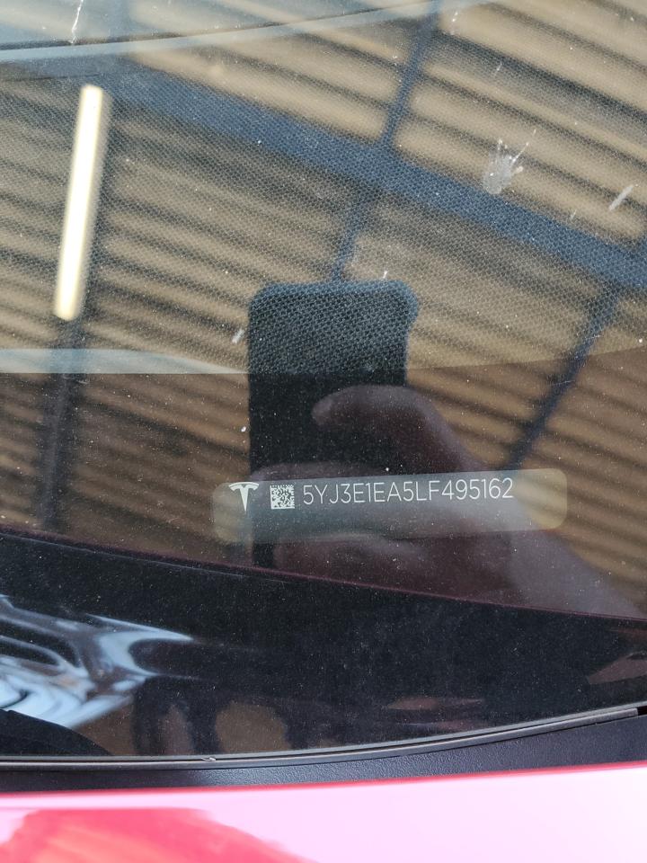 2020 Tesla Model 3 VIN: 5YJ3E1EA5LF495162 Lot: 71032545