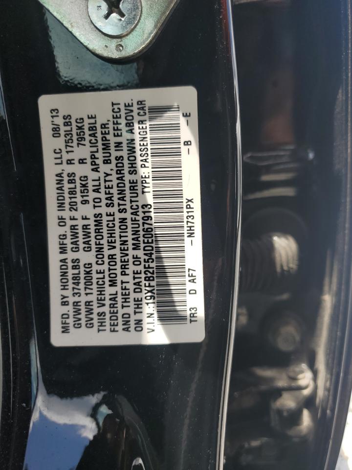 2013 Honda Civic Lx VIN: 19XFB2F54DE067913 Lot: 64547835