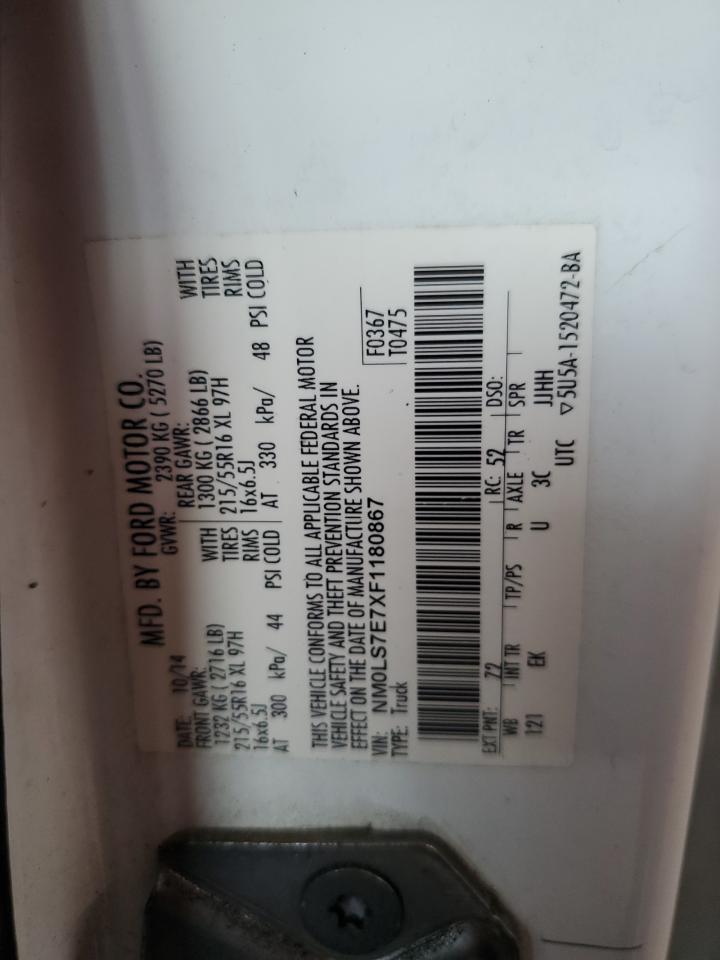 2015 Ford Transit Connect Xl VIN: NM0LS7E7XF1180867 Lot: 63506535