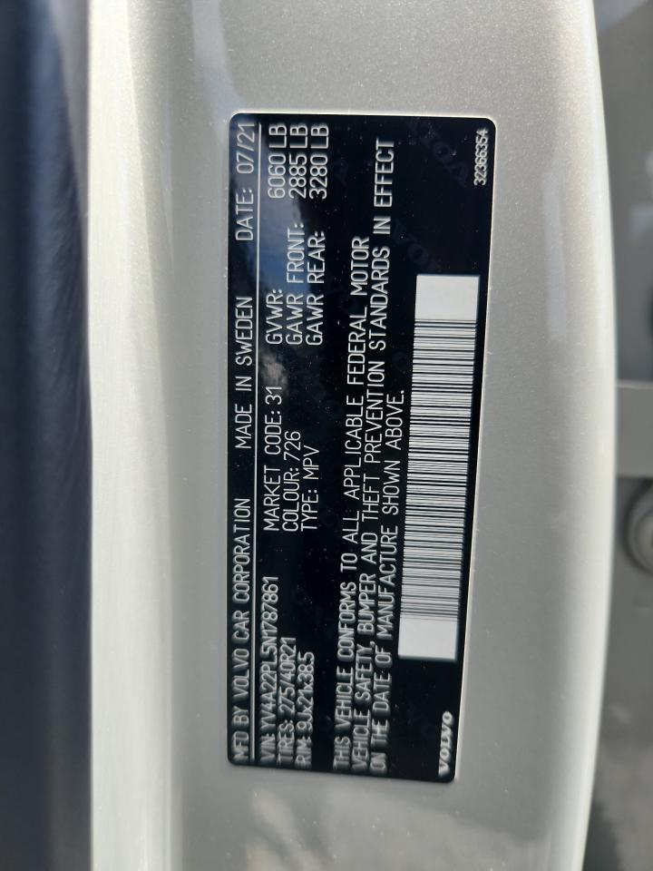 2022 Volvo Xc90 T6 Inscription VIN: YV4A22PL5N1787861 Lot: 65579025