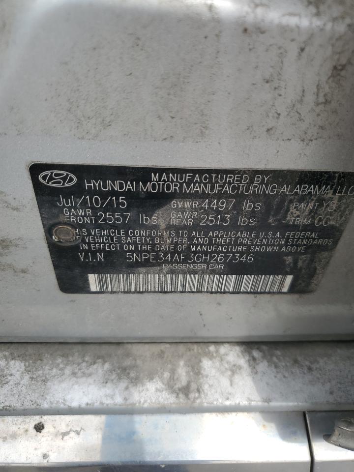 2016 Hyundai Sonata Sport VIN: 5NPE34AF3GH267346 Lot: 64848965
