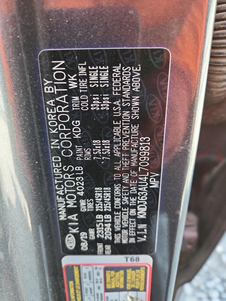 2020 Kia Soul Gt Line VIN: KNDJ63AU4L7099813 Lot: 64576805