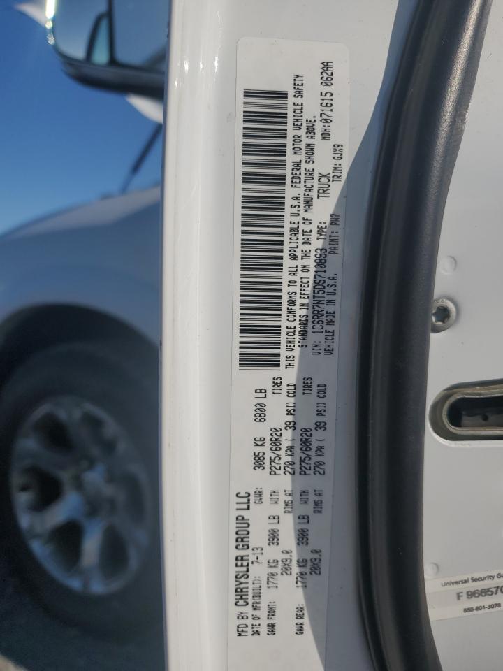 2013 Ram 1500 Laramie VIN: 1C6RR7NT5DS710893 Lot: 65179225