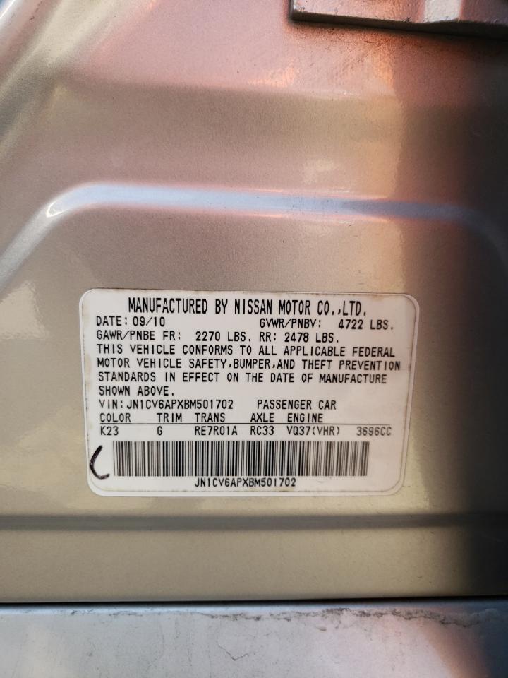 2011 Infiniti G37 Base VIN: JN1CV6APXBM501702 Lot: 64515295