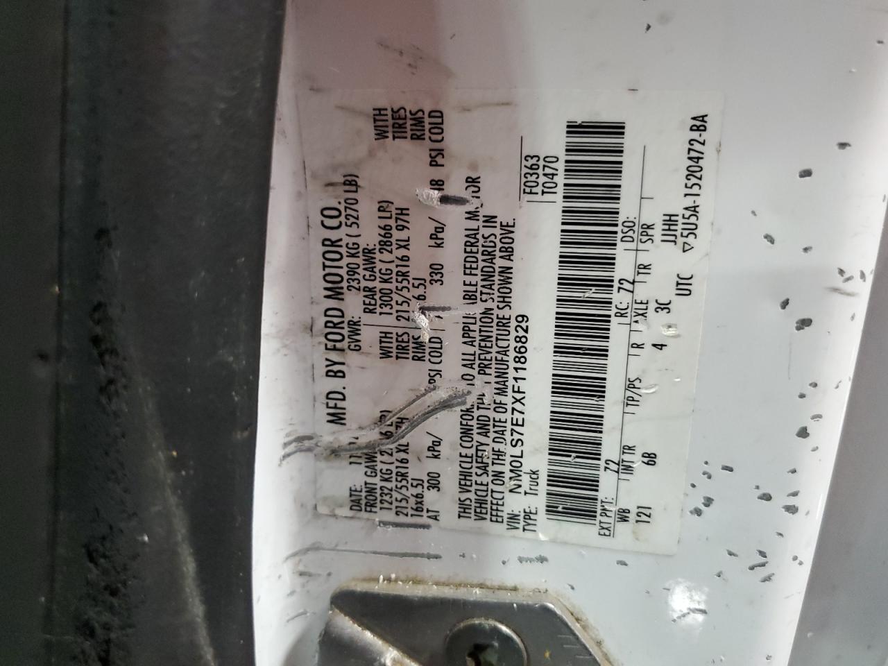 2015 Ford Transit Connect Xl VIN: NM0LS7E7XF1186829 Lot: 64084355