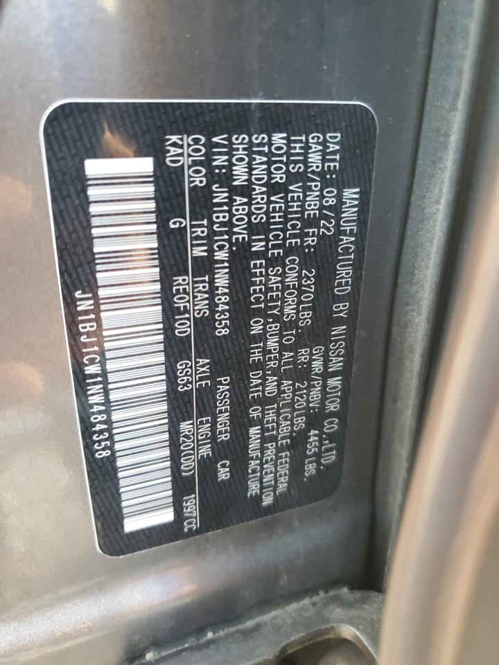 2022 Nissan Rogue Sport Sl VIN: JN1BJ1CW1NW484358 Lot: 63858095