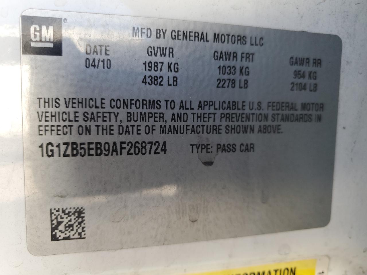 2010 Chevrolet Malibu Ls VIN: 1G1ZB5EB9AF268724 Lot: 64667765