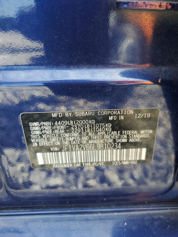 2020 Subaru Wrx Sti Limited VIN: JF1VA2V66L9810234 Lot: 64118525