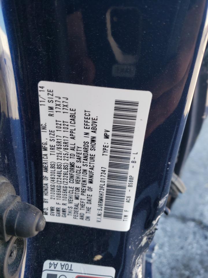 2015 Honda Cr-V Exl VIN: 5J6RM4H73FL017347 Lot: 63372255