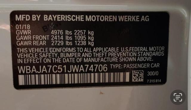 2018 BMW 530 XI  