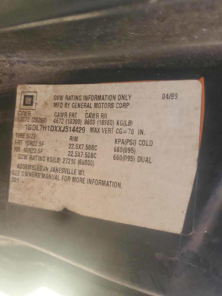 1999 GMC C7 Forestry Bucket Truck VIN: 1GDL7H1DXXJ514429 Lot: 64873345