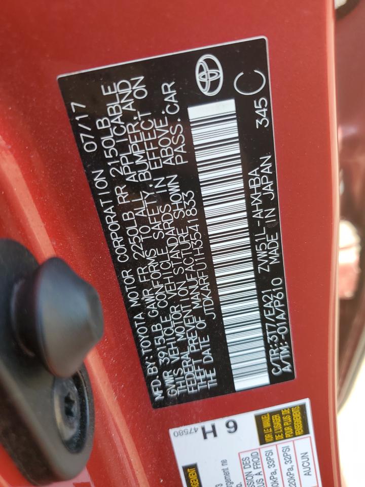2017 Toyota Prius VIN: JTDKARFU1H3541833 Lot: 63544025