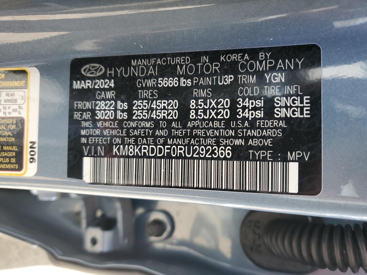 2024 Hyundai Ioniq 5 Limited VIN: KM8KRDDF0RU292366 Lot: 63299365