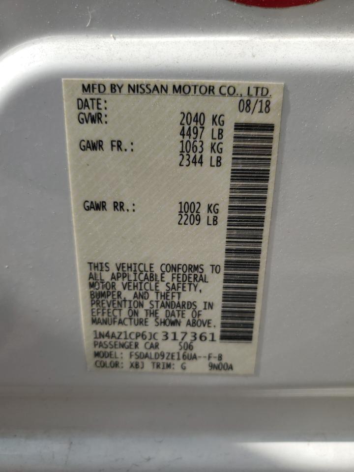 2018 Nissan Leaf S VIN: 1N4AZ1CP6JC317361 Lot: 64810535