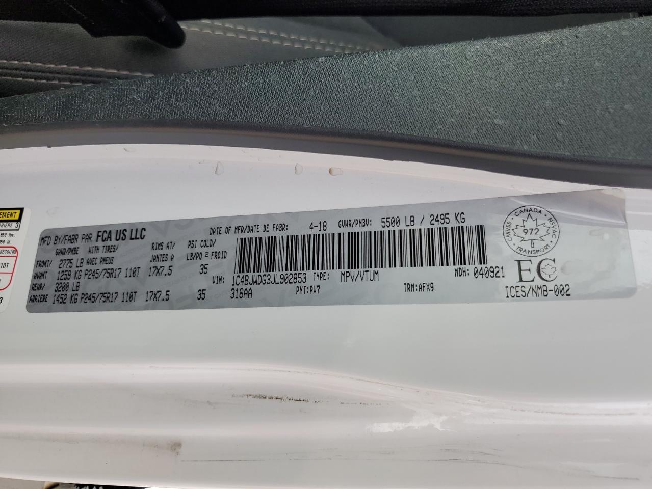 2018 Jeep Wrangler Unlimited Sport VIN: 1C4BJWDG3JL902853 Lot: 64207405