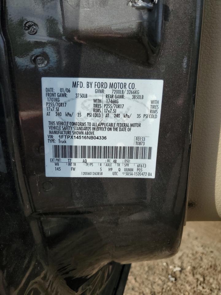 2006 Ford F150 VIN: 1FTPX14516NB04336 Lot: 63608815