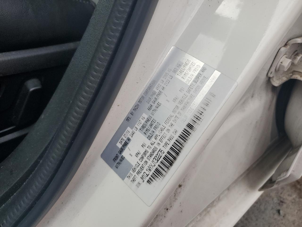 2018 Mazda 6 Grand Touring Reserve VIN: JM1GL1WYXJ1322276 Lot: 64564095
