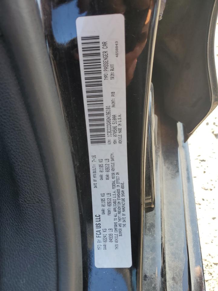 2016 Chrysler 200 S VIN: 1C3CCCDG0GN196181 Lot: 63679555