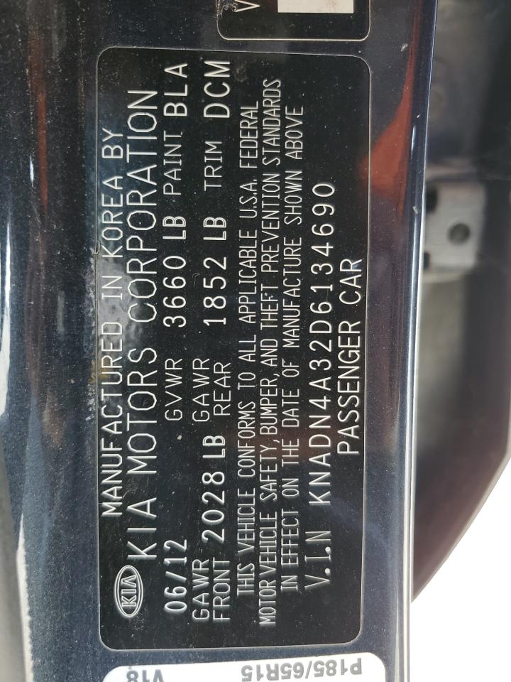 2013 Kia Rio Ex VIN: KNADN4A32D6134690 Lot: 65026635