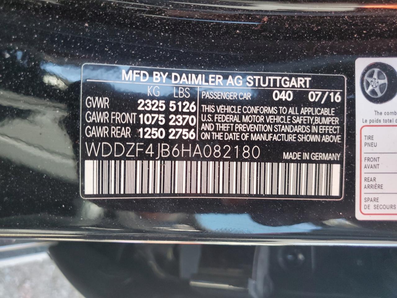 2017 Mercedes-Benz E 300 VIN: WDDZF4JB6HA082180 Lot: 64331335