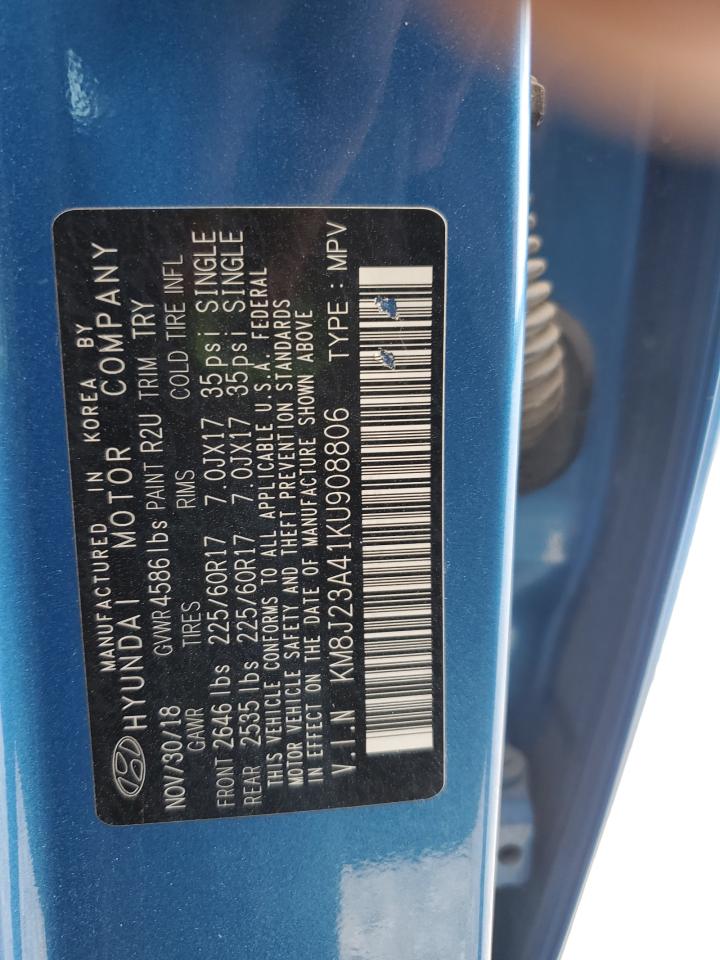 2019 Hyundai Tucson Se VIN: KM8J23A41KU908806 Lot: 64439415