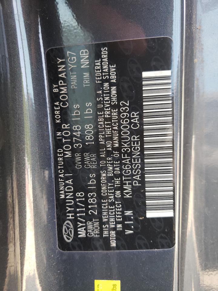 kmhtg6af3ku006932 KMHTG6AF3KU006932 2019 Hyundai Veloster Base