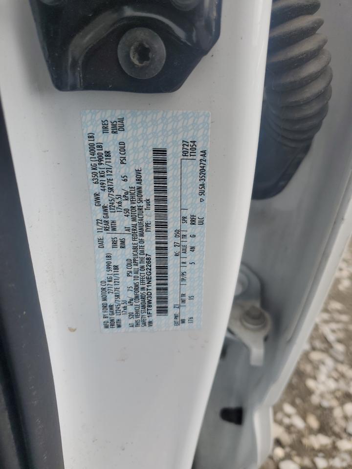 2022 Ford F350 Super Duty VIN: 1FT8W3DT1NEG22687 Lot: 66794465