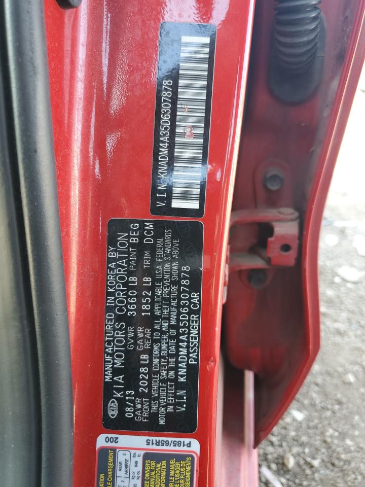 2013 Kia Rio Lx VIN: KNADM4A35D6307878 Lot: 64505255
