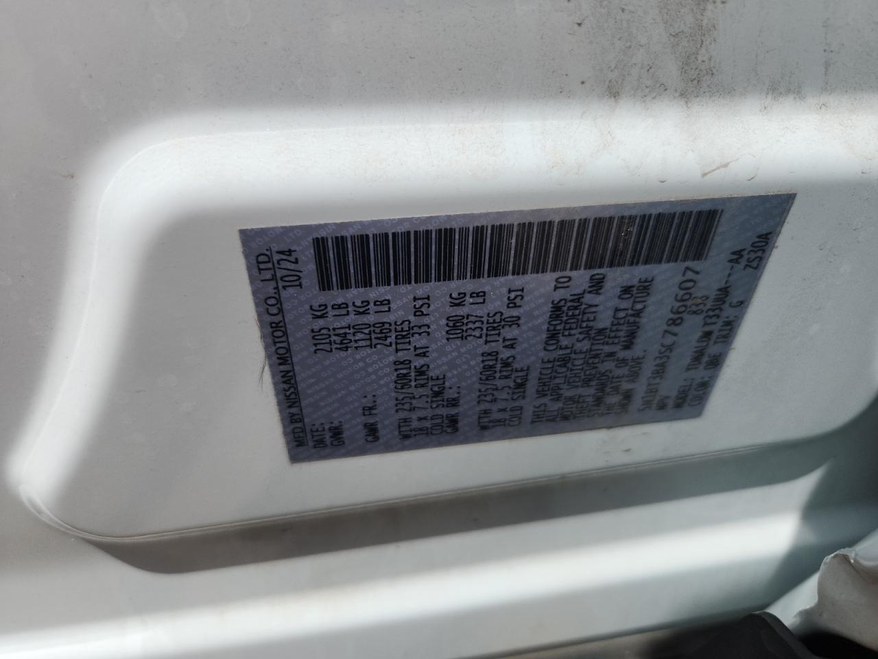 2025 Nissan Rogue Sv VIN: 5N1BT3BA3SC786607 Lot: 64617245