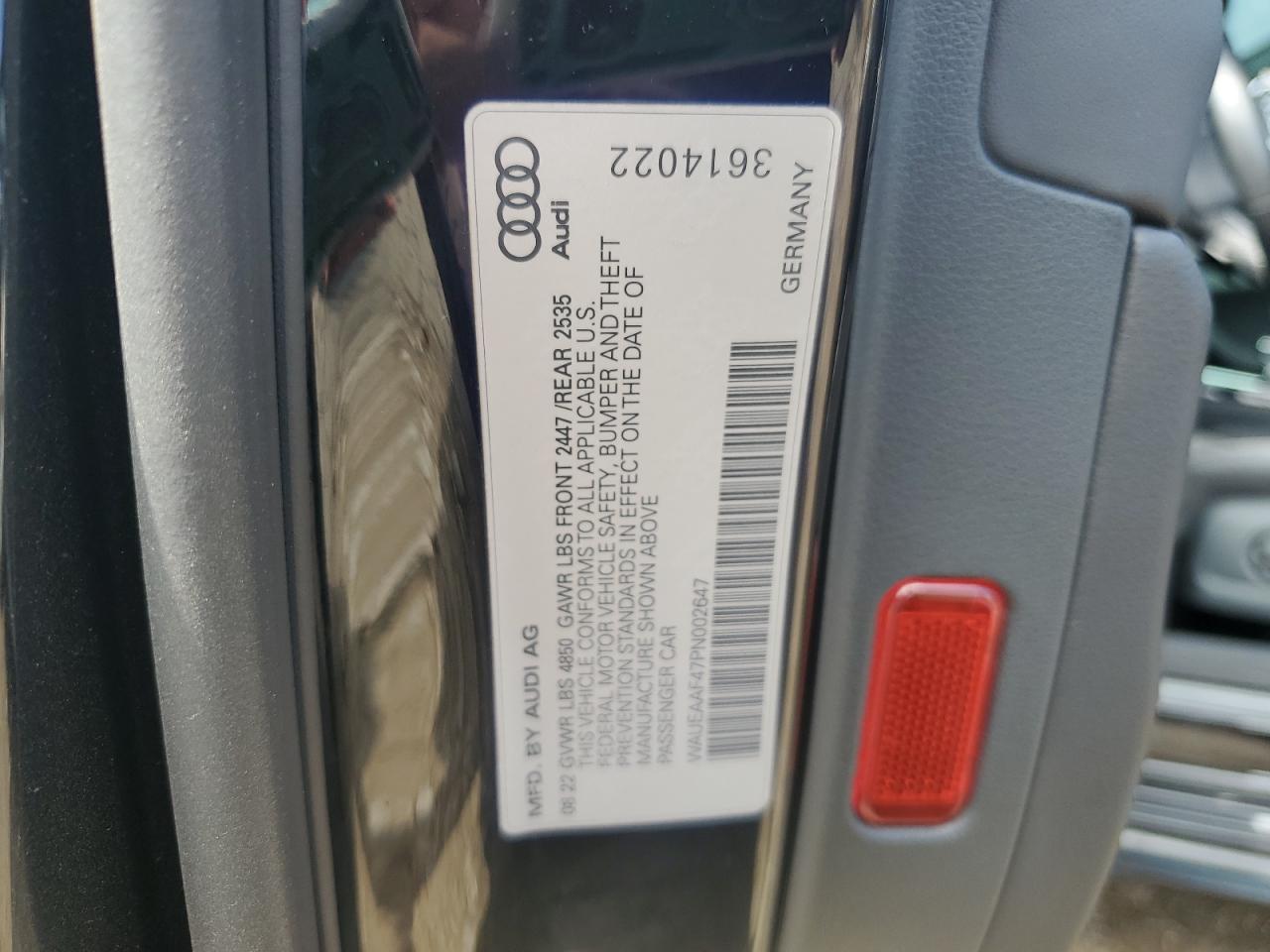 2023 Audi A4 Premium Plus 45 VIN: WAUEAAF47PN002647 Lot: 64927845