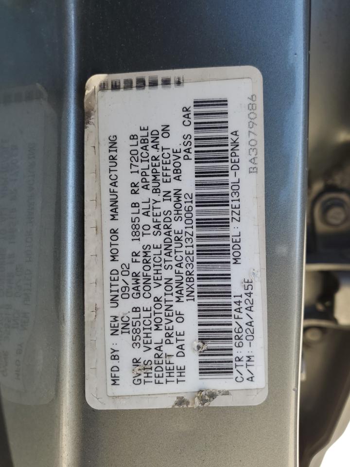 2003 Toyota Corolla Ce VIN: 1NXBR32E13Z100612 Lot: 63511155