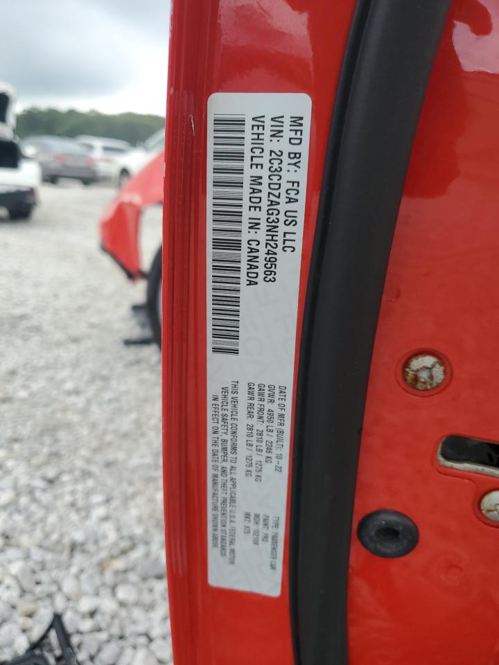 2022 Dodge Challenger Sxt VIN: 2C3CDZAG3NH249563 Lot: 64935675